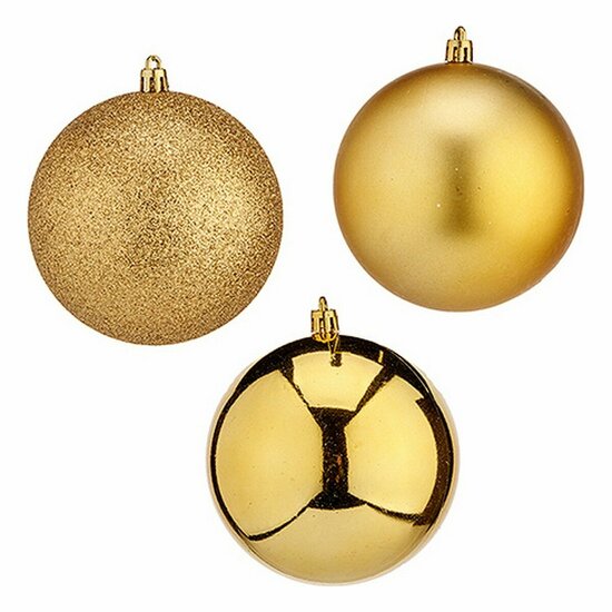 Kerstballen &Oslash; 10 cm 6 Stuks Gouden PVC 1