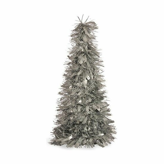 Kerstboom Mat Klatergoud 18 x 18 x 45,5 cm Zilverkleurig Plastic Polypropyleen 1