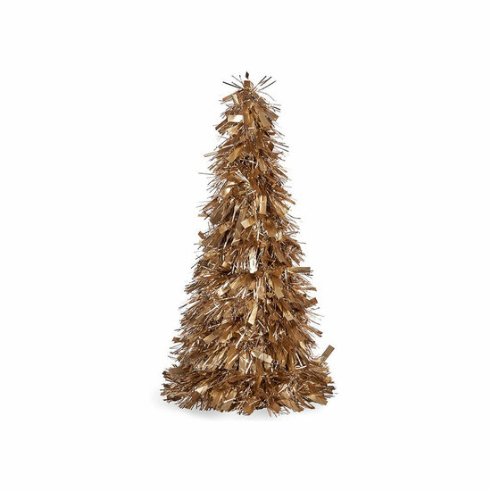 Kerstboom Mat Klatergoud 18 x 18 x 45,5 cm Gouden Wit Plastic Polypropyleen 1