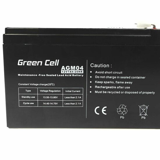 Batterij voor UPS SAI Green Cell AGM04 7 Ah 12 V 3