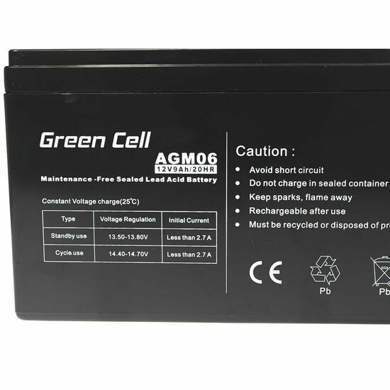 Batterij voor UPS SAI Green Cell AGM06 9 Ah 12 V 2