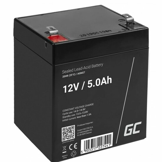 Batterij voor UPS SAI Green Cell AGM27 5 Ah 12 V 1