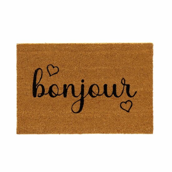 Deurmat BONJOUR Bruin Zwart PVC Kokosvezel 60 x 40 x 1,5 cm 1