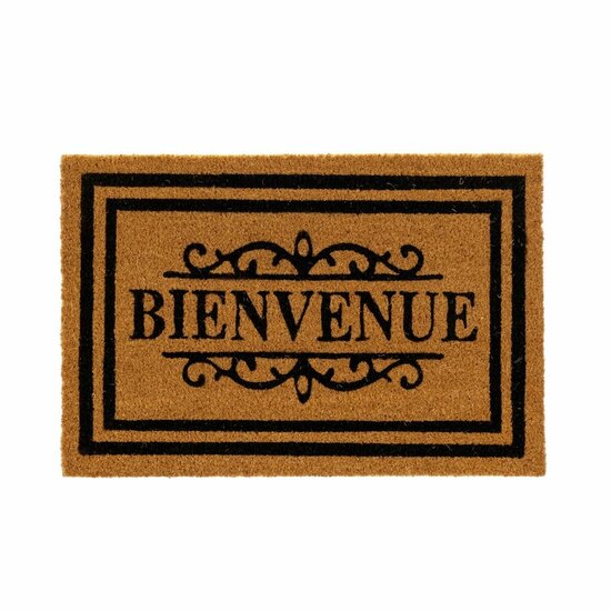 Deurmat BIENVENUE Bruin Zwart PVC Kokosvezel 60 x 40 x 1,5 cm 1