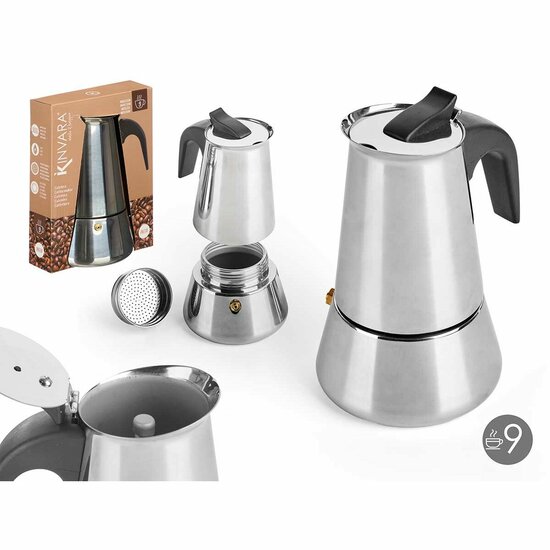 Percolator Zwart Zilverkleurig Staal 9 Kopjes 3