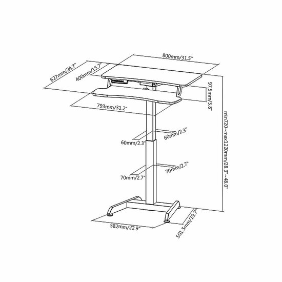 Bureau MacLean MC-835 Zwart Staal 5