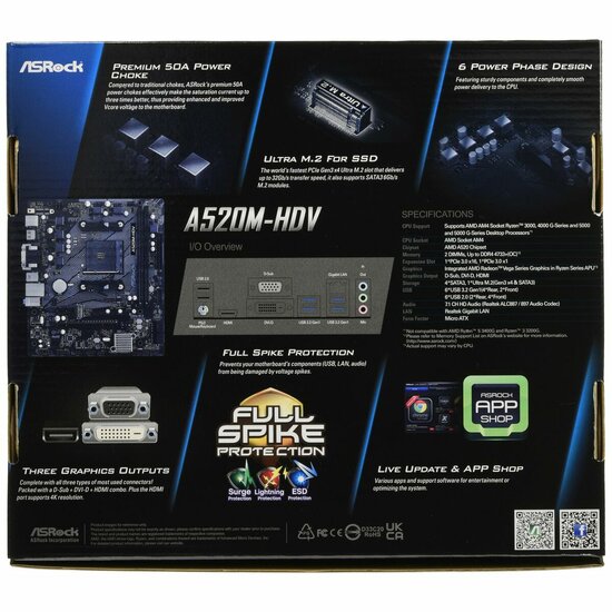 Moederbord ASRock A520M-HDV AMD AM4 AMD 8