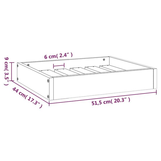 Hondenmand 51,5x44x9 cm massief grenenhout honingbruin 8