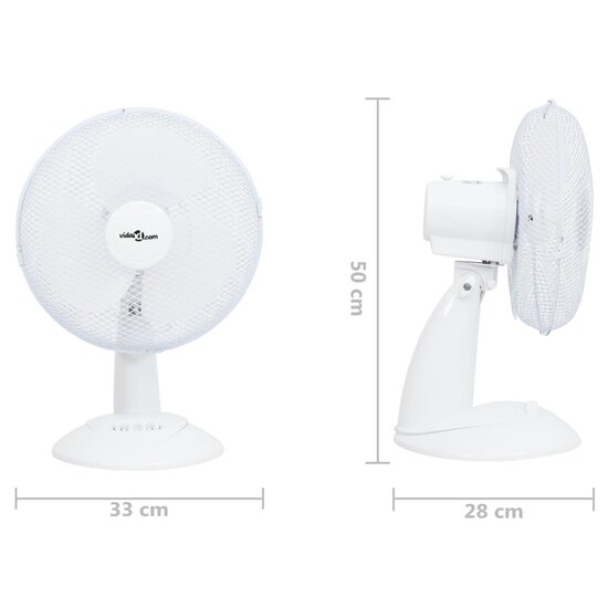 Tafelventilator 3 snelheden 40 W 30 cm wit 9