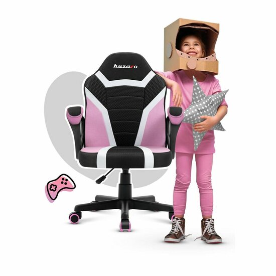 Gaming stoel Huzaro HZ-Ranger 1.0 pink mesh Zwart/Roze Kinderen 2