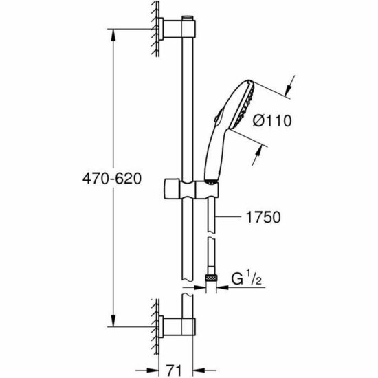 Douchekolom Grohe Vitalio Start 110 ABS Plastic 3