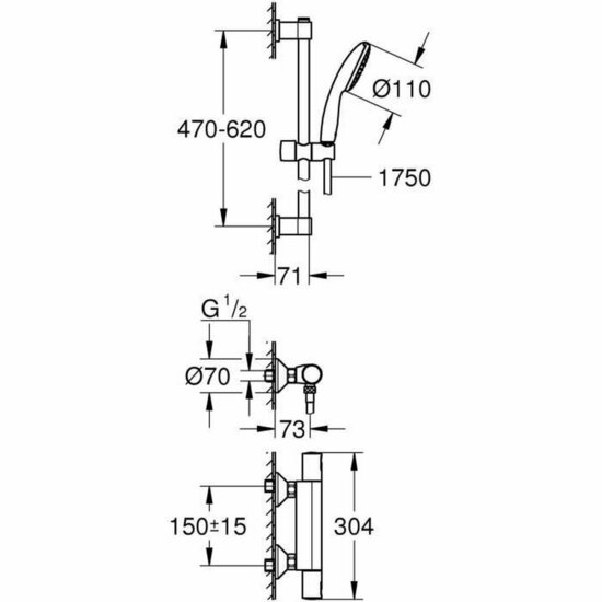 Douchekolom Grohe Precision Start Plastic 3