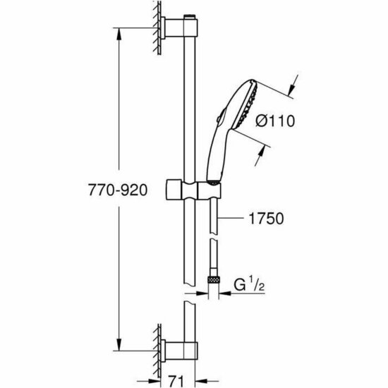 Douchekolom Grohe Vitalio Start 110 Plastic 2