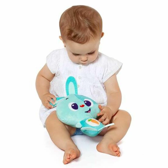 Knuffel met Geluid Molt&oacute; Gusy luz Baby Bunny Turkoois 7,5 cm 7