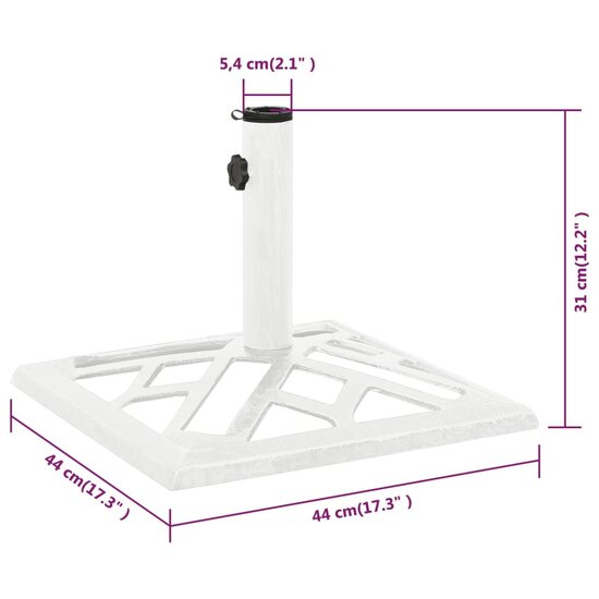 Parasolvoet 44x44x31 cm gietijzer wit 7