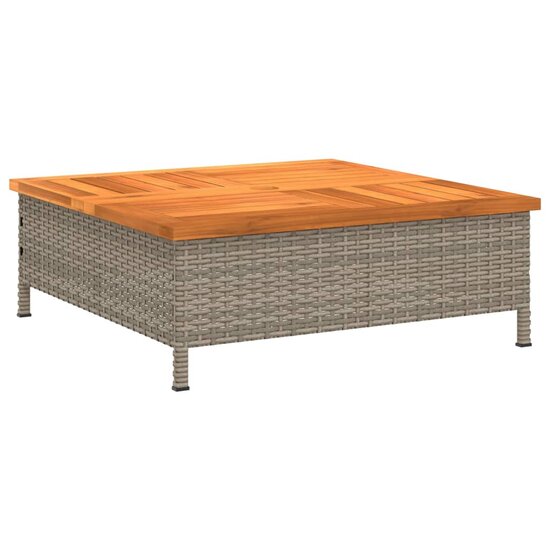 Parasolvoetbedekking 70x70x25 cm poly rattan acaciahout grijs 2