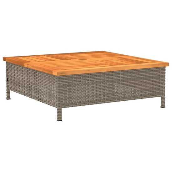 Parasolvoetbedekking 70x70x25 cm poly rattan acaciahout grijs 7