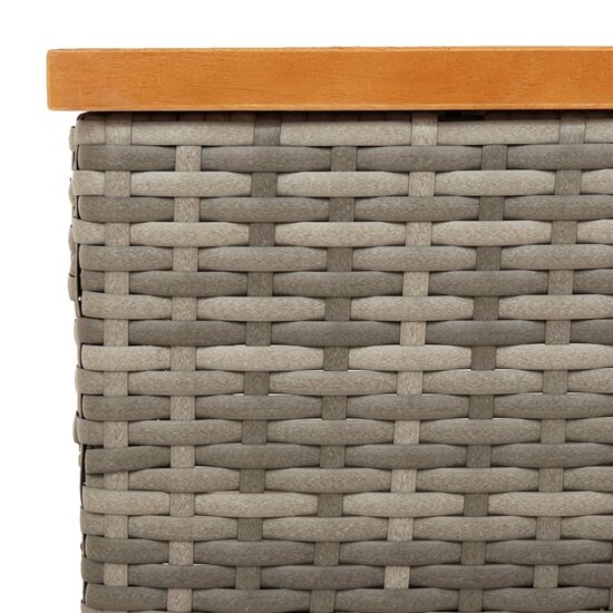 Parasolvoetbedekking 70x70x25 cm poly rattan acaciahout grijs 8