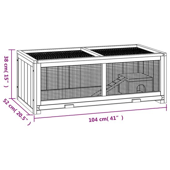 Hamsterkooi 104x52x38 cm massief vurenhout 9