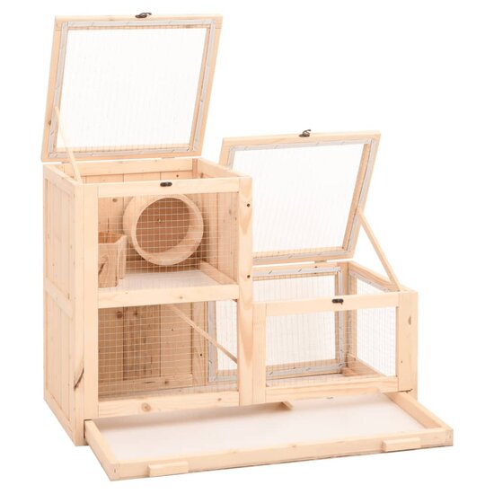 Hamsterkooi 81x40x60 cm massief vurenhout 3