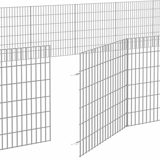 Dierenverblijf 24 panelen 54x60 cm gegalvaniseerd ijzer 7