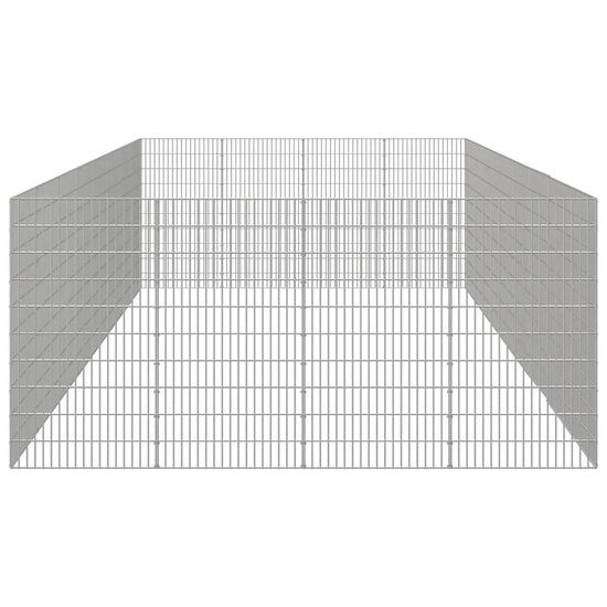 Dierenverblijf 24 panelen 54x100 cm gegalvaniseerd ijzer 5