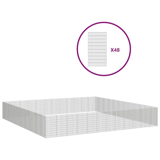 Dierenverblijf 48 panelen 54x100 cm gegalvaniseerd ijzer 2