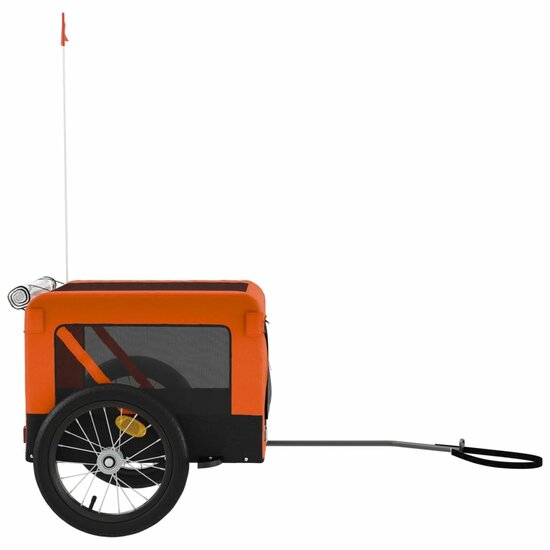 Hondenfietstrailer oxford stof en ijzer oranje en zwart 7