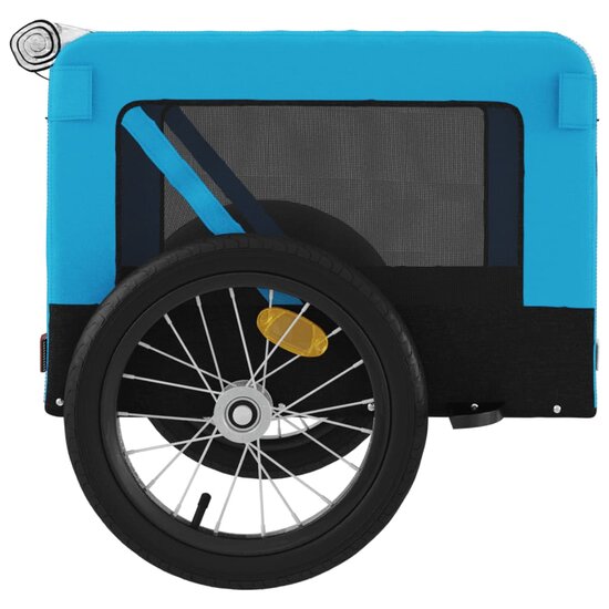 Hondenfietstrailer oxford stof en ijzer blauw en zwart 8