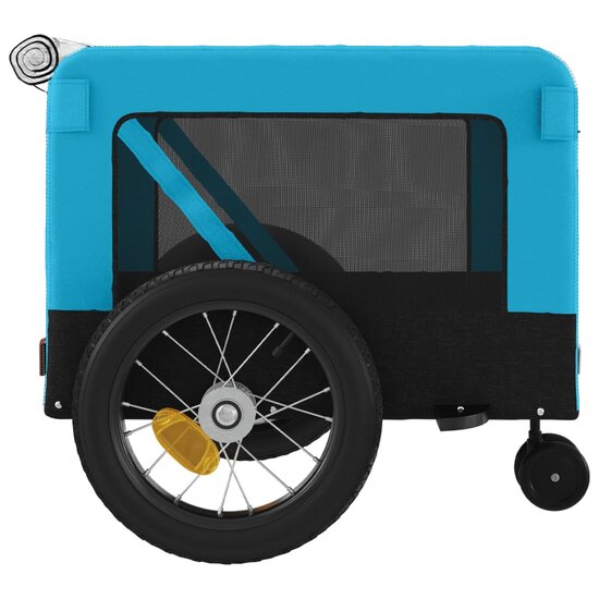 Hondenfietstrailer oxford stof en ijzer blauw en zwart 8