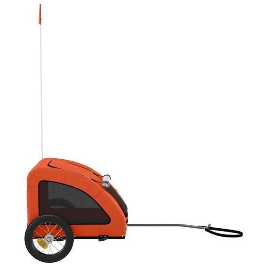 Hondenfietstrailer oxford stof en ijzer oranje 6