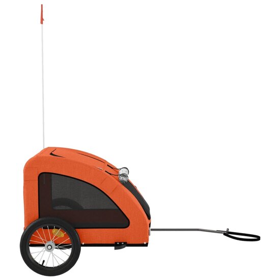 Hondenfietstrailer oxford stof en ijzer oranje 6