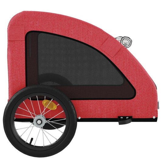 Hondenfietstrailer oxford stof en ijzer rood 7