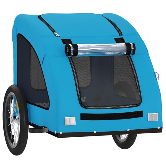 Hondenfietstrailer oxford stof en ijzer blauw 5