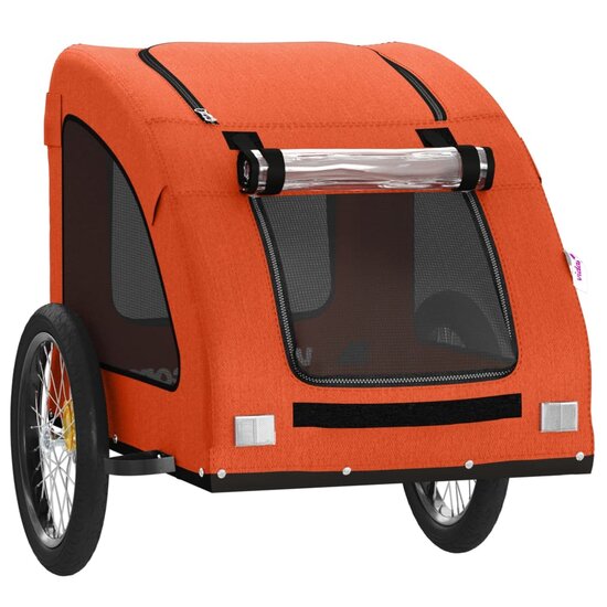 Hondenfietstrailer oxford stof en ijzer oranje 5