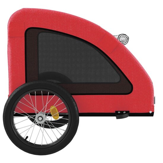 Hondenfietstrailer oxford stof en ijzer rood 7