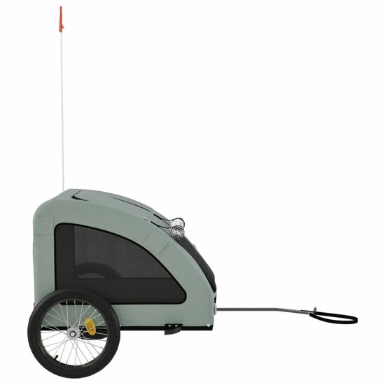 Hondenfietstrailer oxford stof en ijzer grijs 6