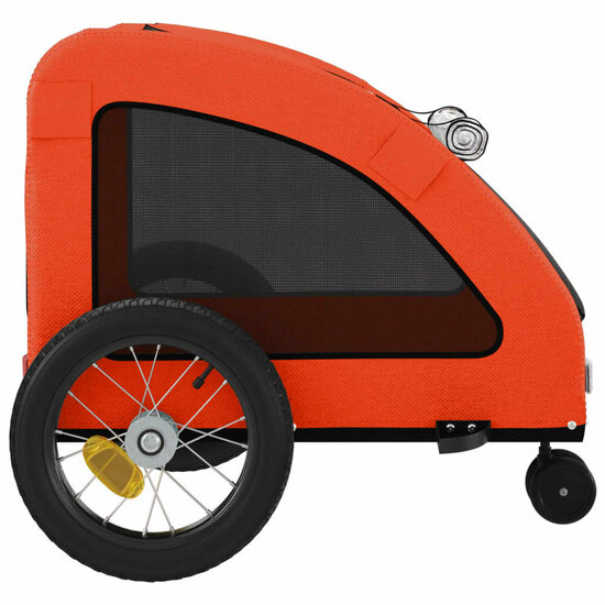 Hondenfietstrailer oxford stof en ijzer oranje en grijs 7