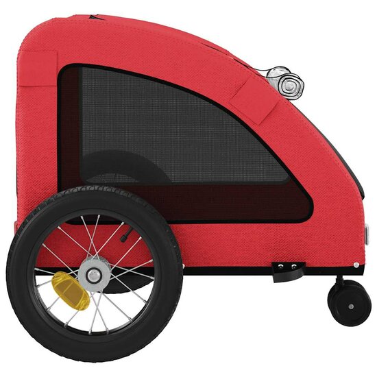 Hondenfietstrailer oxford stof en ijzer rood 7