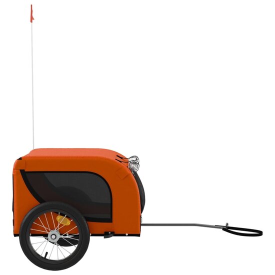 Hondenfietstrailer oxford stof en ijzer oranje en zwart 5