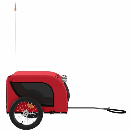 Hondenfietstrailer oxford stof en ijzer rood en zwart 5