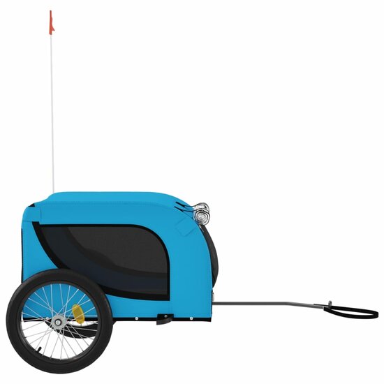 Hondenfietstrailer oxford stof en ijzer blauw en zwart 5