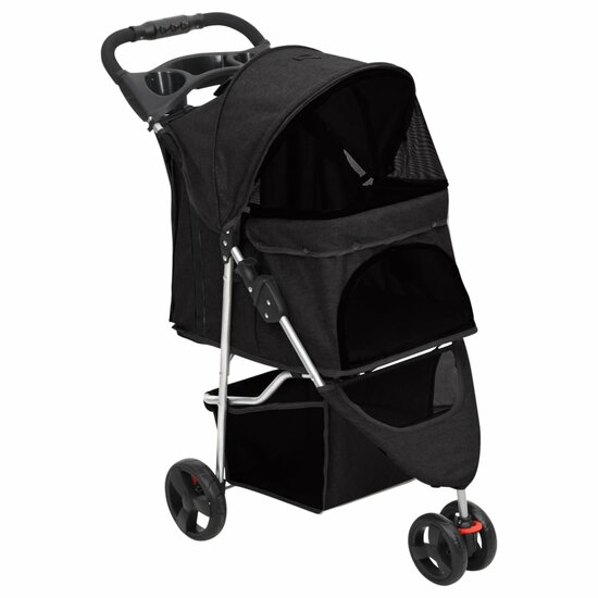 Hondenwagen inklapbaar 80x46x98 cm oxford stof zwart 1