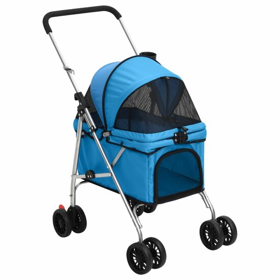 Hondenwagen inklapbaar 76x50x100 cm oxford stof blauw 1