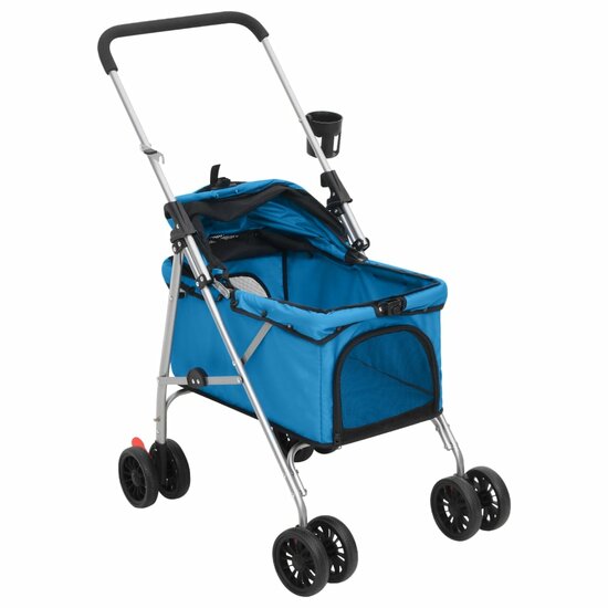 Hondenwagen inklapbaar 76x50x100 cm oxford stof blauw 5