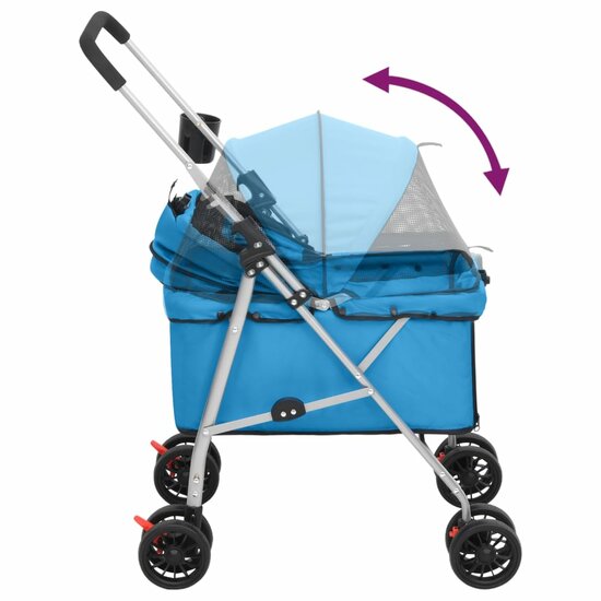 Hondenwagen inklapbaar 76x50x100 cm oxford stof blauw 7