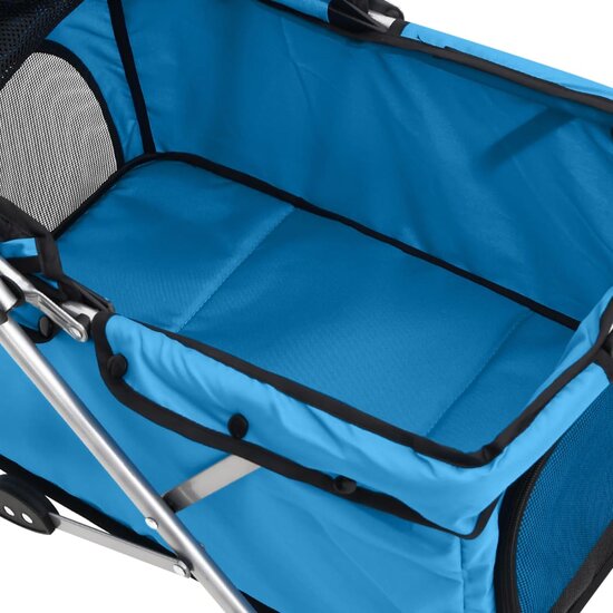 Hondenwagen inklapbaar 76x50x100 cm oxford stof blauw 9