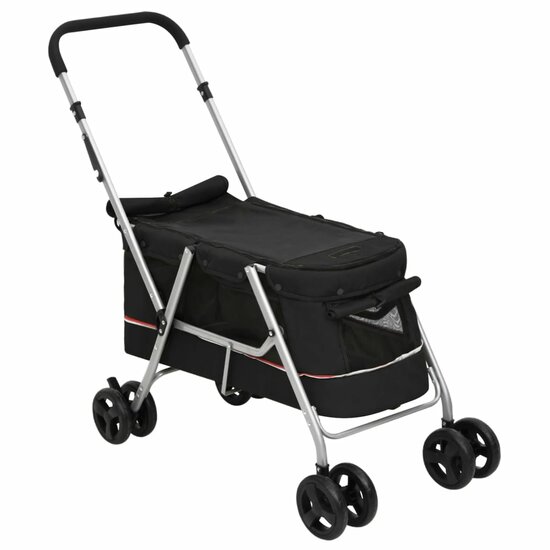 Hondenwagen inklapbaar 100x49x96 cm linnenstof zwart 3