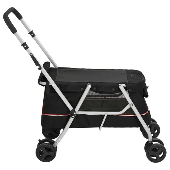 Hondenwagen inklapbaar 100x49x96 cm linnenstof zwart 5