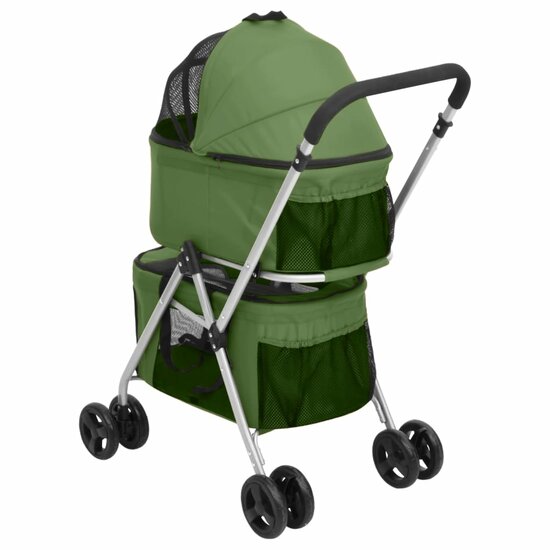 Hondenwagen 2-laags inklapbaar 83x48x97 cm oxford stof groen 5